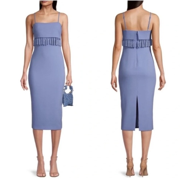 Likely Paola Tassel Midi Dress Wedgewood Purple - Picture 1 of 7